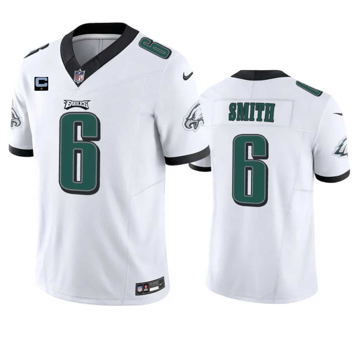 Men & Women & Youth Philadelphia Eagles #6 DeVonta Smith White 2023 F.U.S.E. With 1-Star C Patch Vapor Vapor Untouchable Limited Jersey